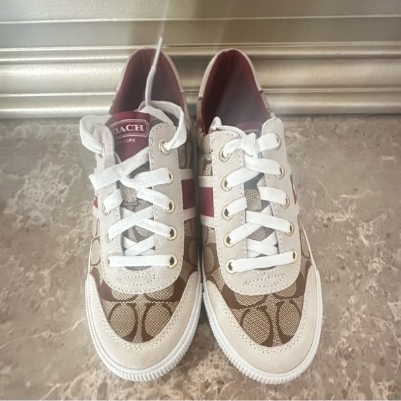 Coach Women's Sneakers - White and Brown new with box - Picture 2 of 10
